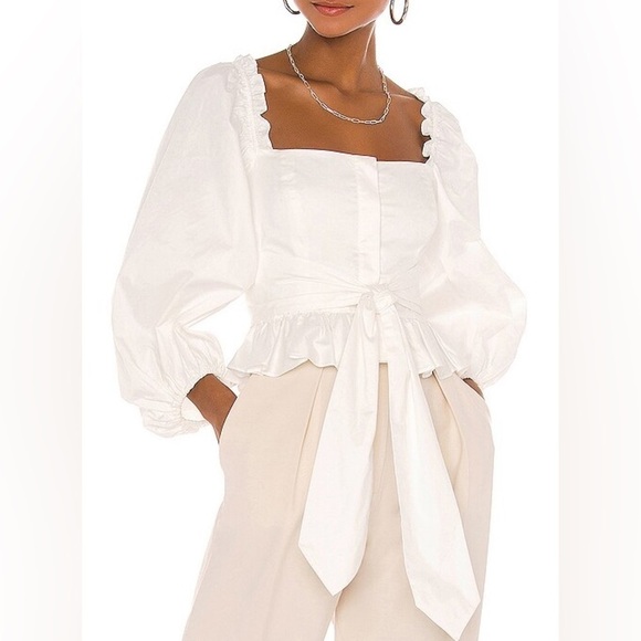 Shona Joy Tops - NWT Shona Joy Caterina cropped balloon sleeve size US2